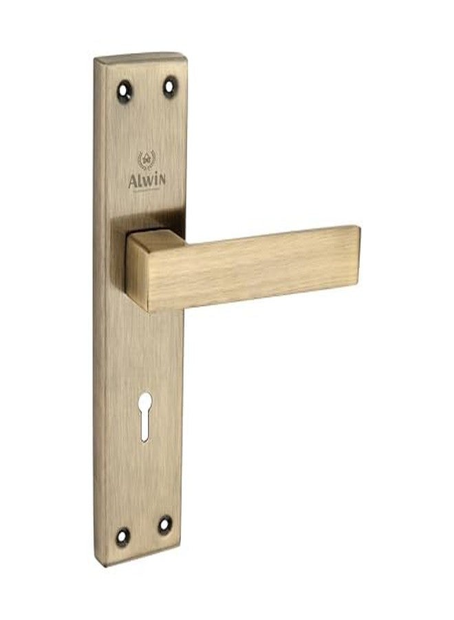 Alwin Mortice Door Handle, 8 inch, Stainless Steel, Antique Brass Finish (Antique, Key Lock) - Image 1